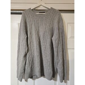 Brooks Brothers Scottish Lambswool Sweater Cable Knit  Womens XXL  GRAY